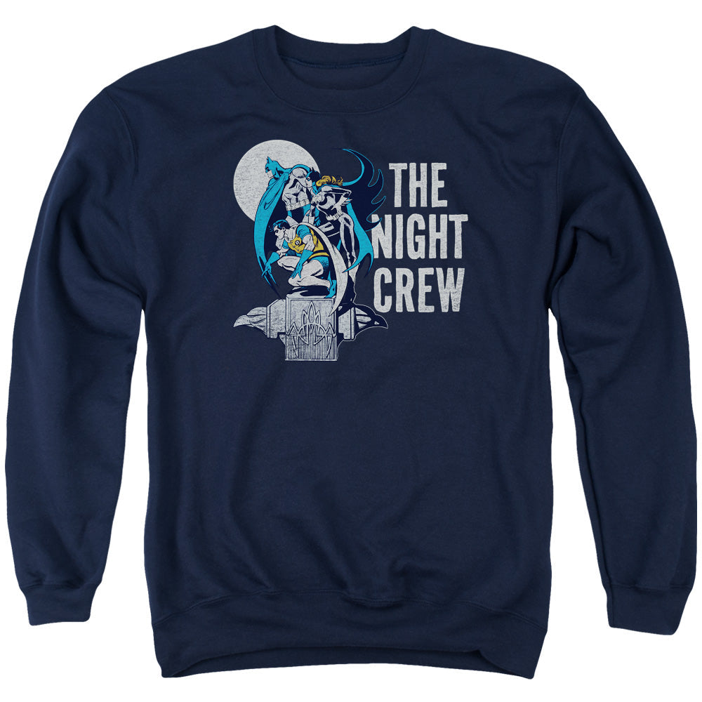 DC Comics Night Crew Mens Crewneck Sweatshirt Navy Blue Officially Licensed