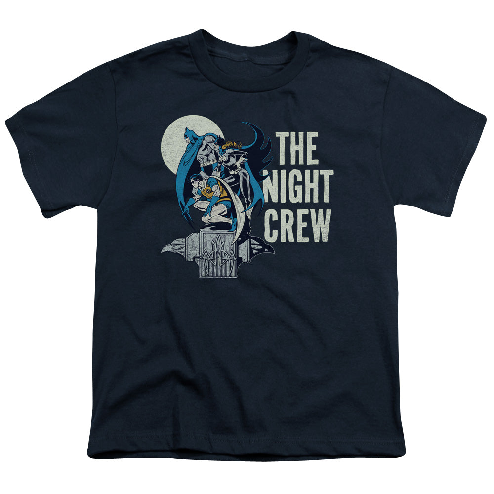 DC Comics Night Crew Kids Youth T Shirt Navy Blue Officially Licensed
