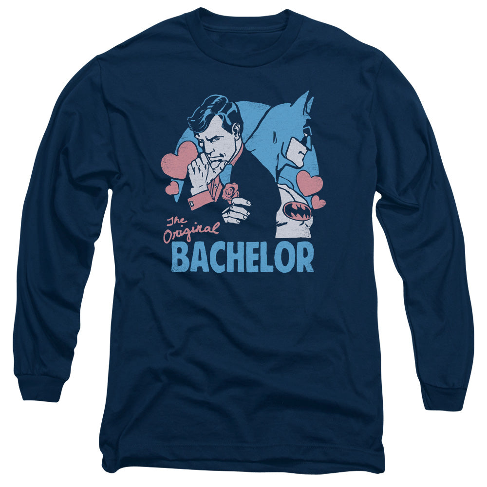 DC Comics Bachelor Mens Long Sleeve Shirt Navy Blue Officially Licensed