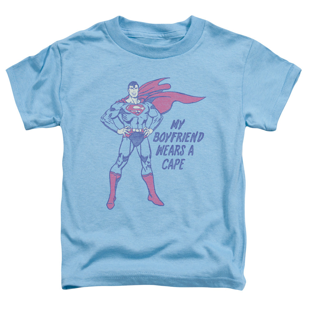 DC Comics Wears a Cape Toddler Kids Youth T Shirt Carolina Blue Officially Licensed