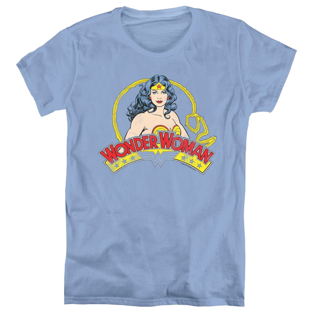 DC Comics Vintage Woman Womens T Shirt Carolina Blue Officially Licensed