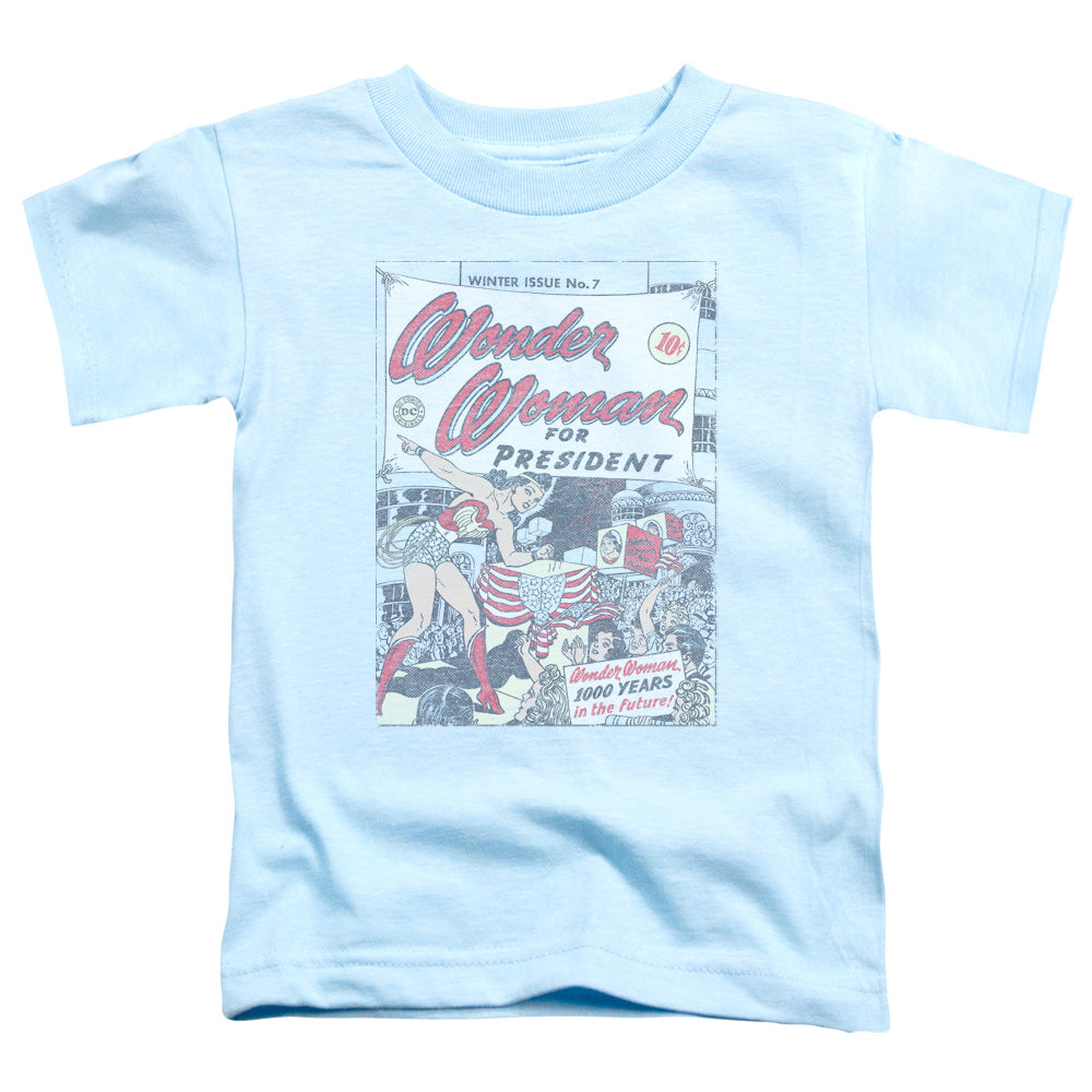 DC Comics Ww for President Toddler Kids Youth T Shirt Light Blue Officially Licensed