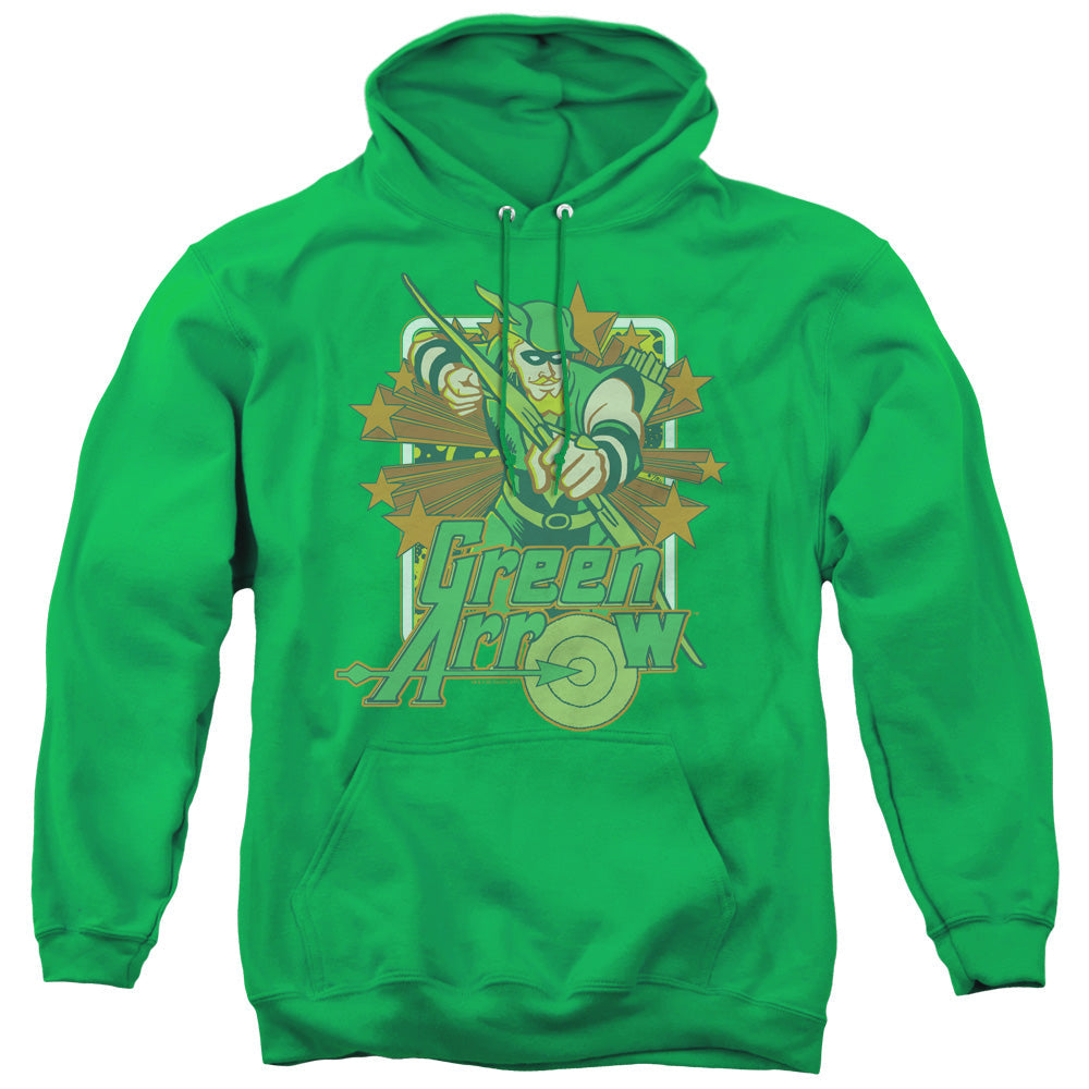 DC Comics Green Arrow Stars Mens Hoodie Kelly Green Officially Licensed