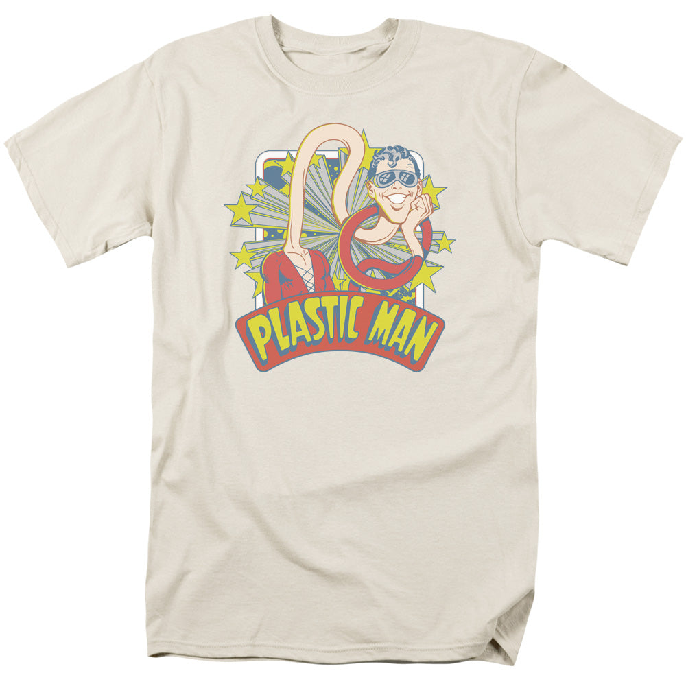 Dc Plastic Man Stars Mens T Shirt Cream Officially Licensed