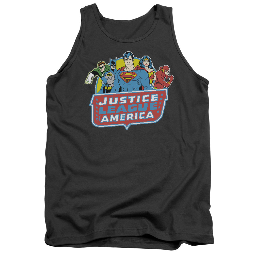 Dc 8 Bit League Mens Tank Top Shirt Charcoal Officially Licensed