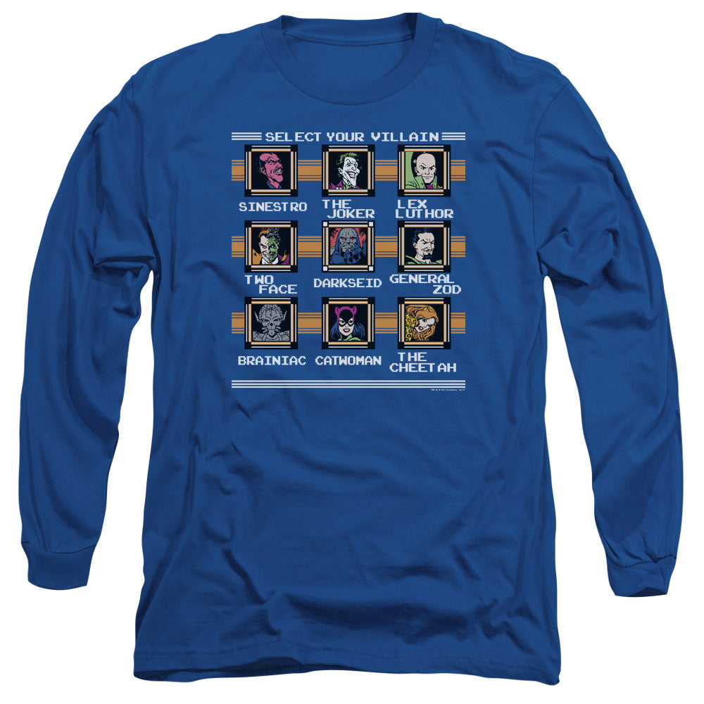 Dc Stage Select Mens Long Sleeve Shirt Royal Blue Officially Licensed