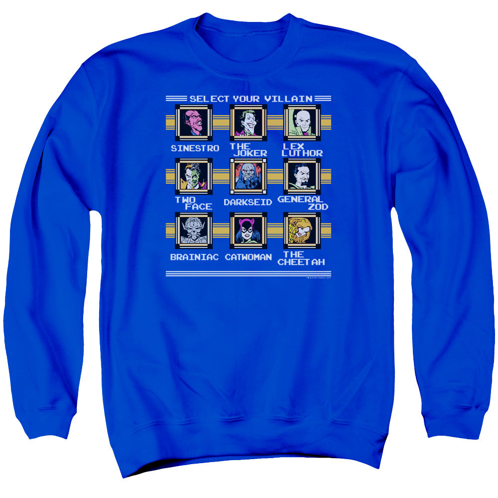 DC Comics Stage Select Mens Crewneck Sweatshirt Royal Blue Officially Licensed