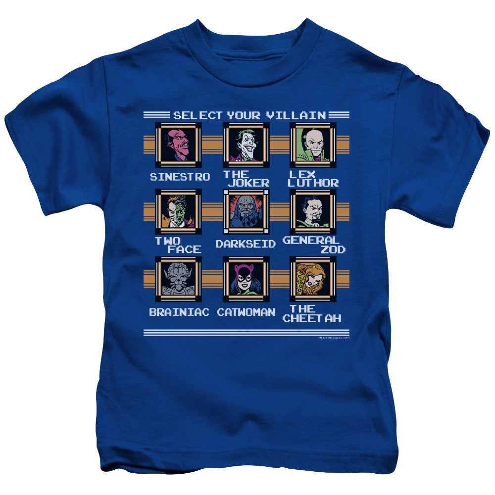 DC Comics Stage Select Juvenile Kids Youth T Shirt Royal Blue Officially Licensed