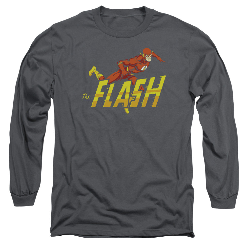 Dc Flash 8 Bit Flash Mens Long Sleeve Shirt Black Officially Licensed