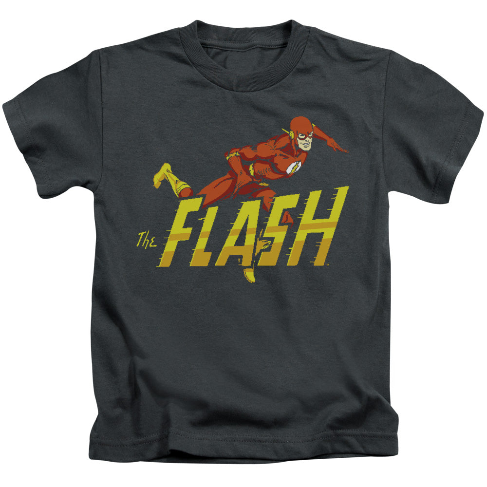 DC Comics Flash 8 Bit Flash Juvenile Kids Youth T Shirt Black Officially Licensed