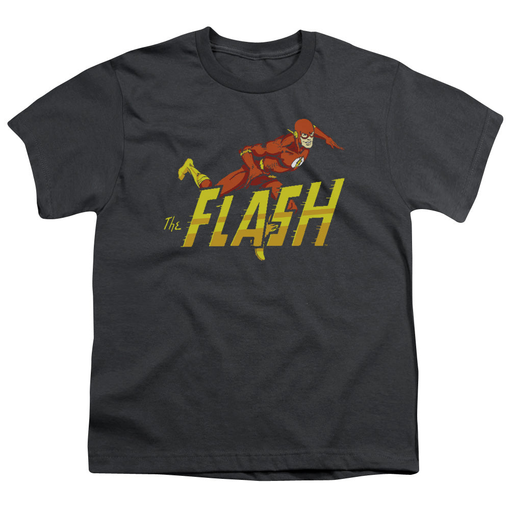 DC Comics Flash 8 Bit Flash Kids Youth T Shirt Black Officially Licensed