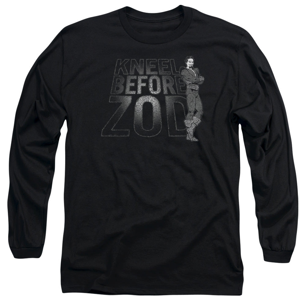 DC Comics Kneel Zod Mens Long Sleeve Shirt Black Officially Licensed