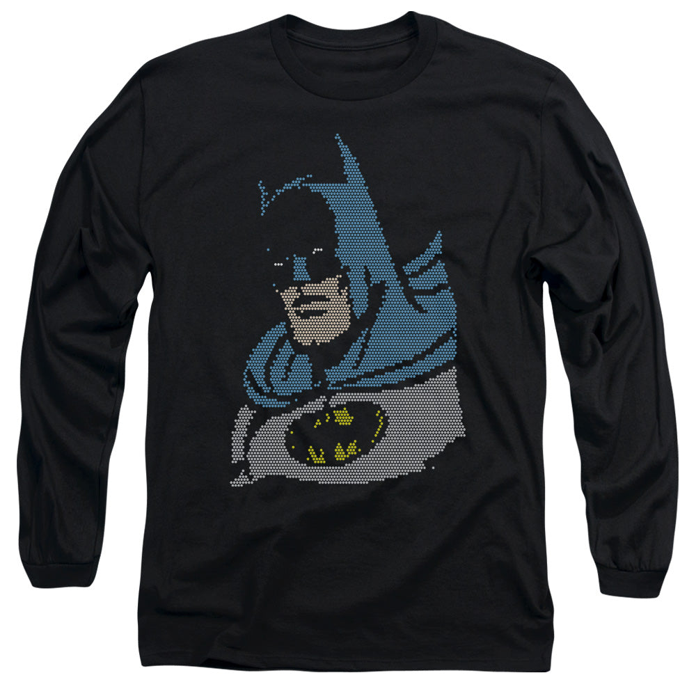DC Comics Lite Brite Batman Mens Long Sleeve Shirt Black Officially Licensed