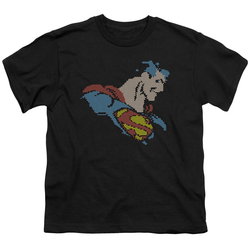 DC Comics Lite Brite Superman Kids Youth T Shirt Black Officially Licensed