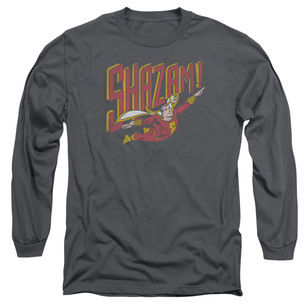 DC Comics Retro Marvel Mens Long Sleeve Shirt Charcoal Officially Licensed
