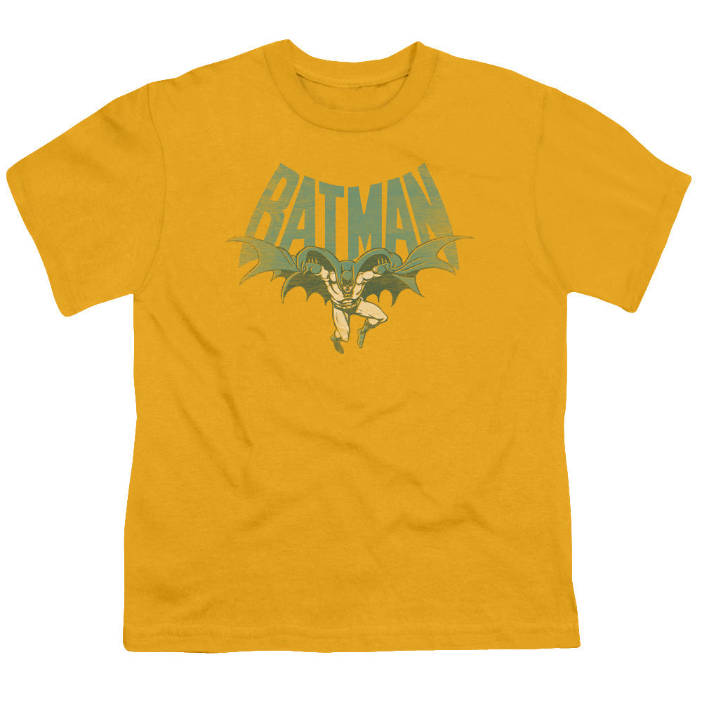 DC Comics Flying Bat Kids Youth T Shirt Gold Officially Licensed