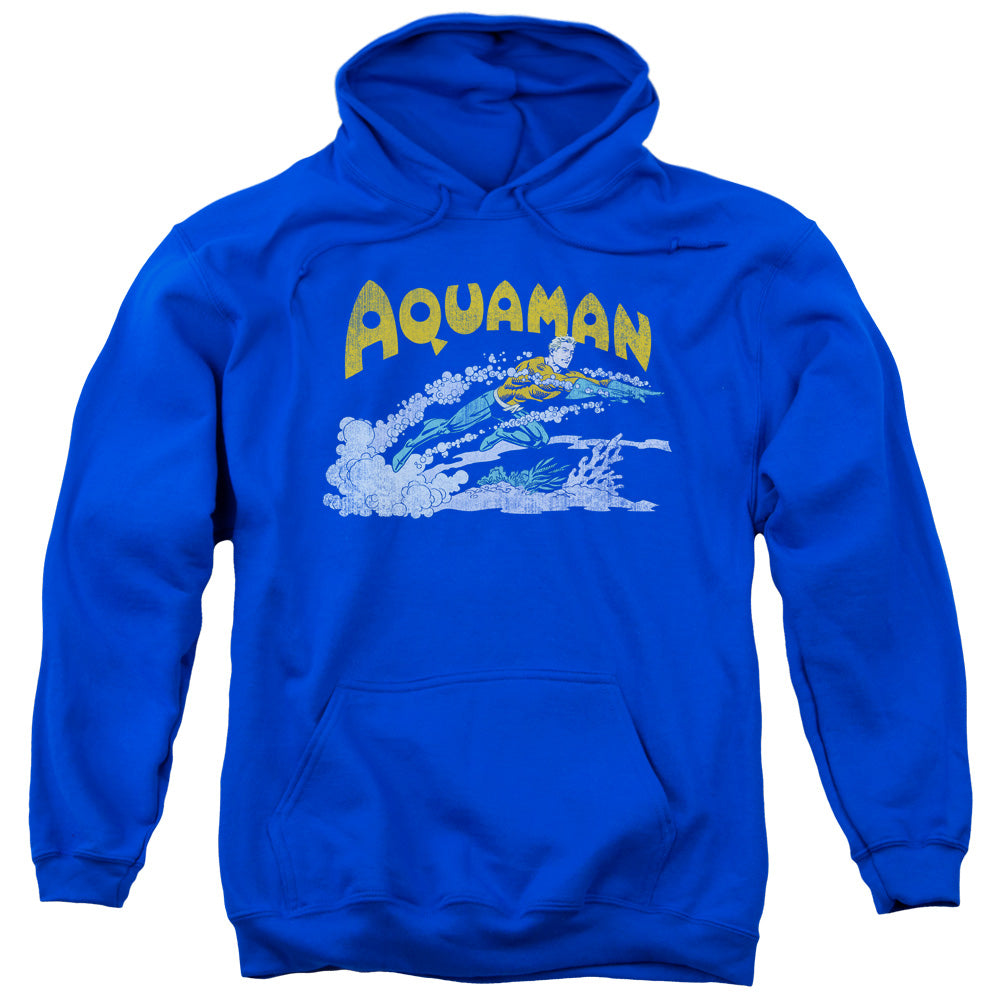 DC Comics Aqua Swim Mens Hoodie Royal Blue Officially Licensed