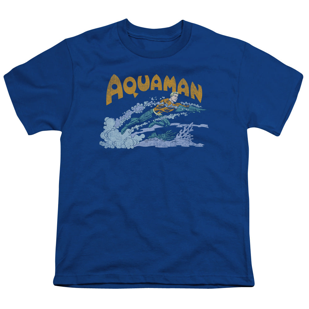 DC Comics Aqua Swim Kids Youth T Shirt Royal Blue Officially Licensed