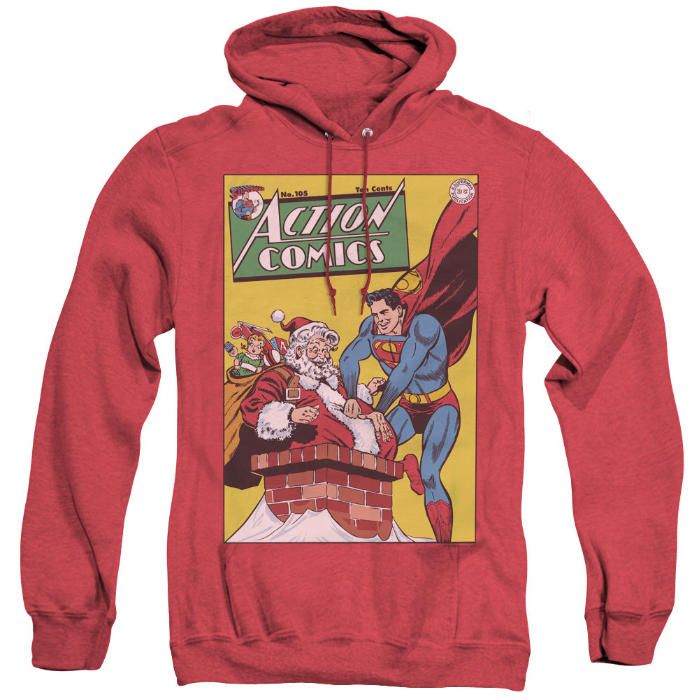 DC Comics Cover No. 105 Heather Mens Hoodie Red Officially Licensed
