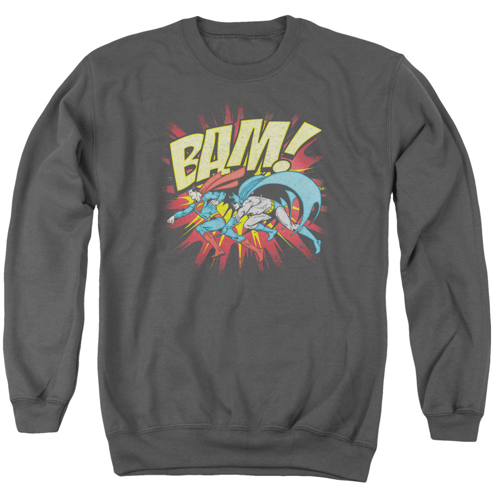 DC Comics Bam Mens Crewneck Sweatshirt Charcoal Officially Licensed