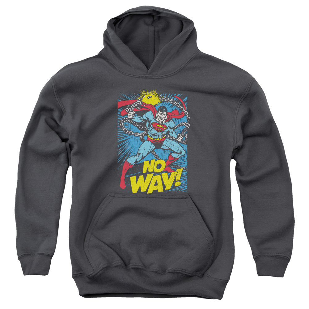 DC Comics No Way Kids Youth Hoodie Charcoal Officially Licensed