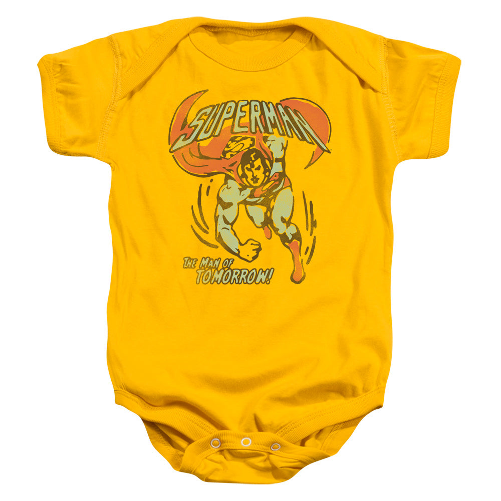 DC Comics Tomorrow Man Infant Baby Snapsuit Gold Officially Licensed