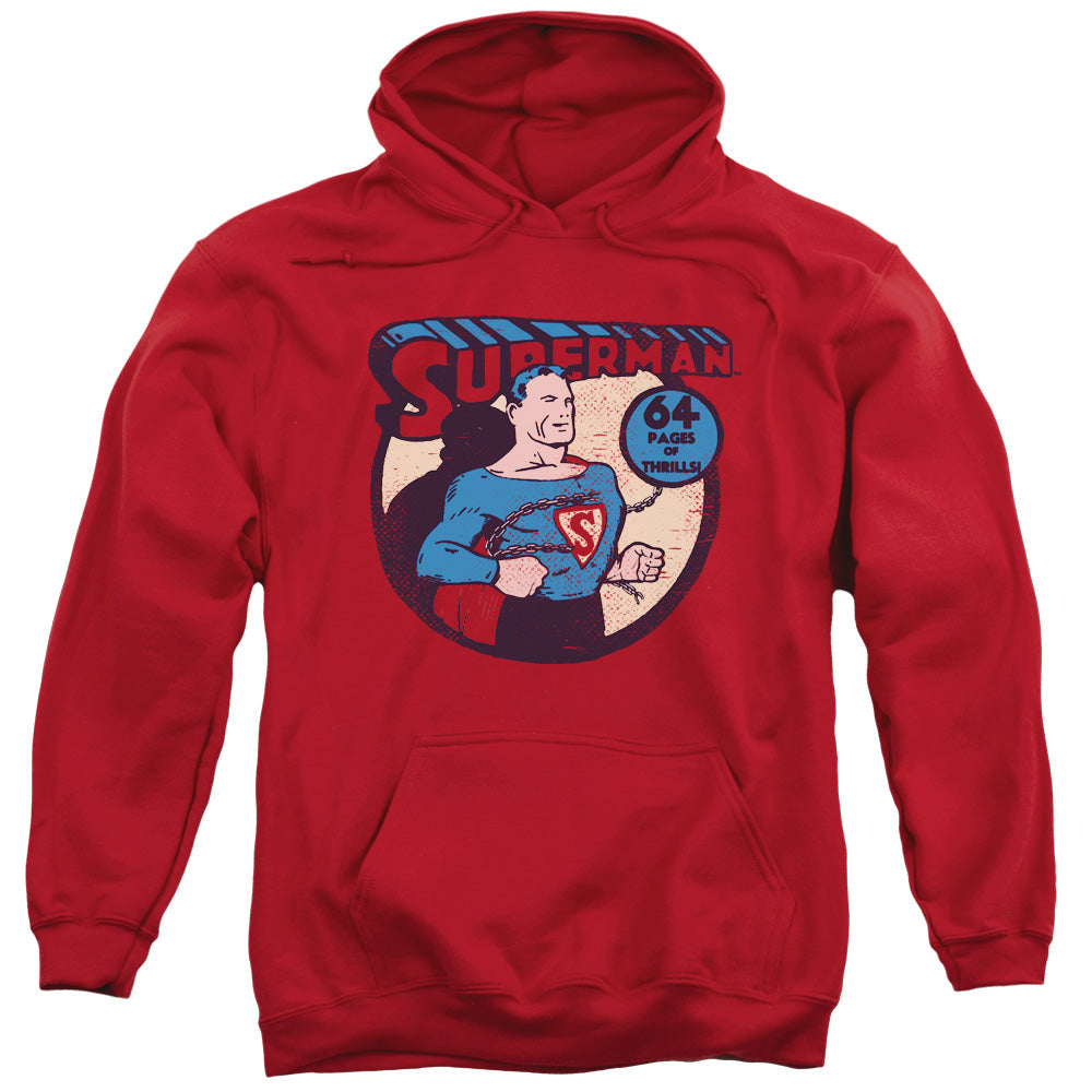 DC Comics Superman 64 Mens Hoodie Red Officially Licensed