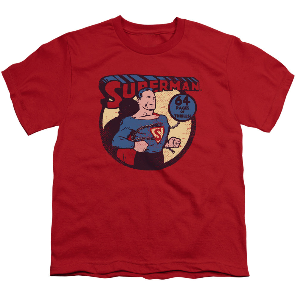 DC Comics Superman 64 Kids Youth T Shirt Red Officially Licensed