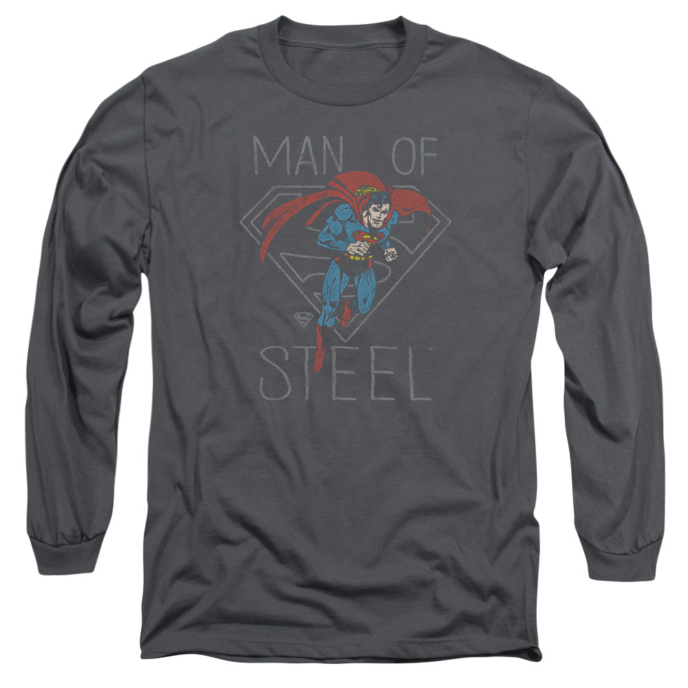 Dc Hardened Heart Mens Long Sleeve Shirt Charcoal Officially Licensed