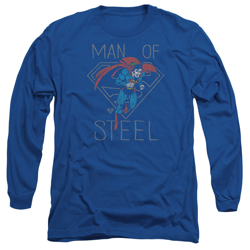 DC Comics Hardened Heart Mens Long Sleeve Shirt Royal Blue Officially Licensed