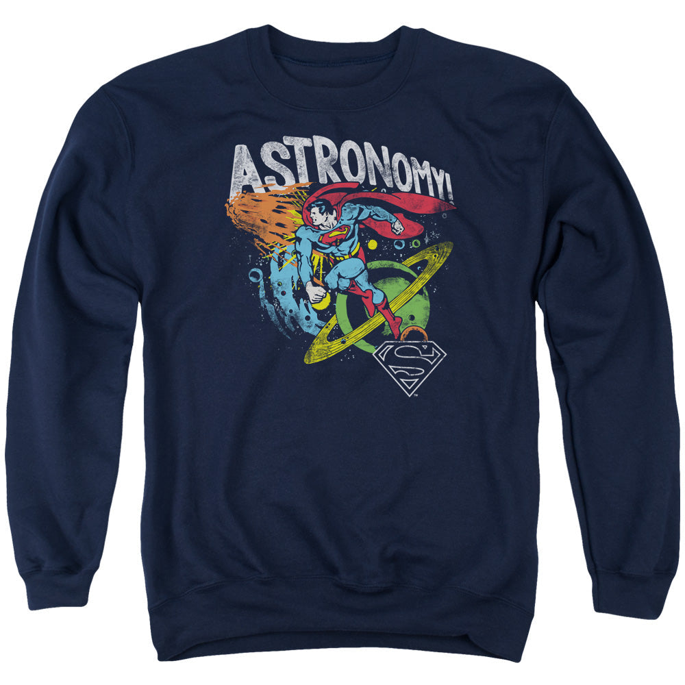DC Comics Astronomy Mens Crewneck Sweatshirt Navy Blue Officially Licensed