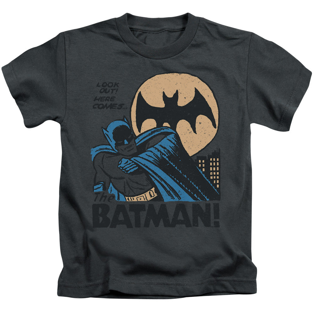 DC Comics Look Out Juvenile Kids Youth T Shirt Charcoal Officially Licensed