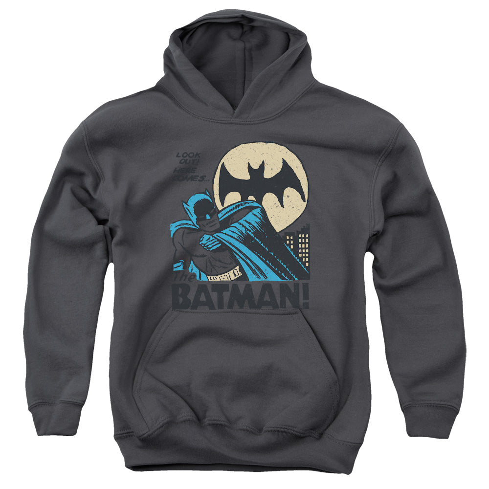 DC Comics Look Out Kids Youth Hoodie Charcoal Officially Licensed