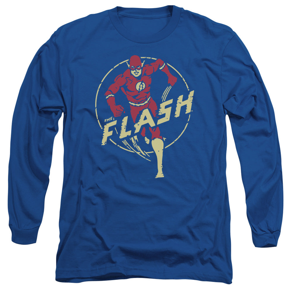 Dc Flash Flash Comics Mens Long Sleeve Shirt Royal Blue Officially Licensed