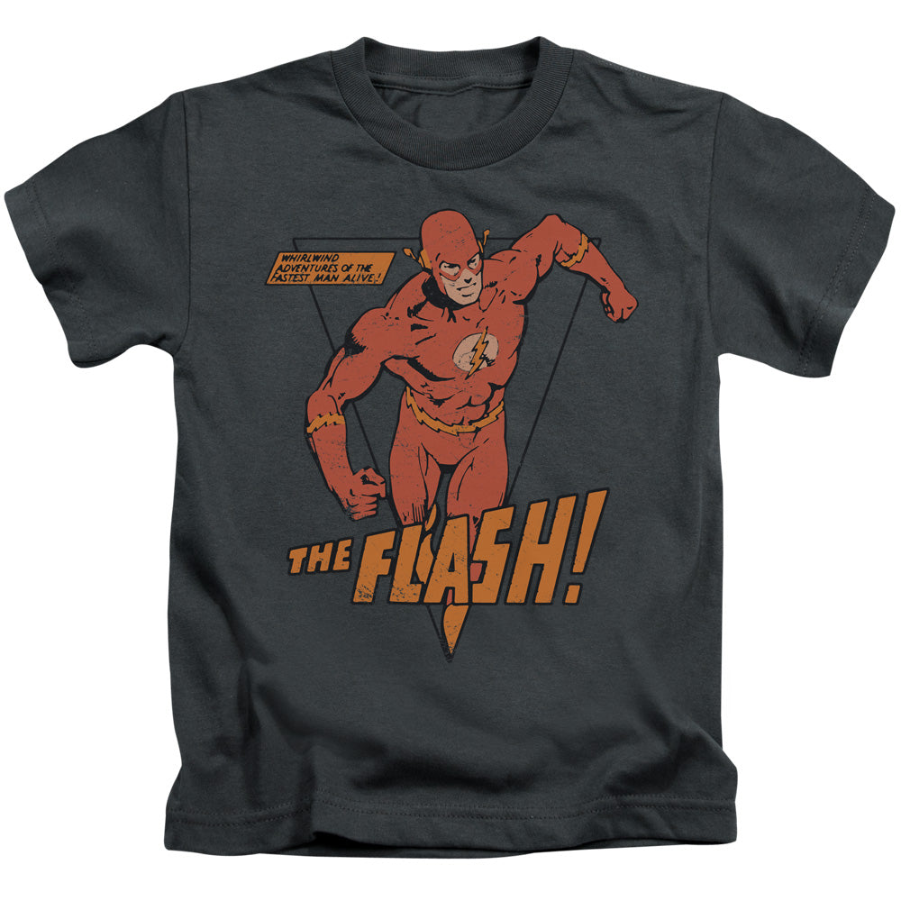 DC Comics Flash Whirlwind Juvenile Kids Youth T Shirt Charcoal Officially Licensed
