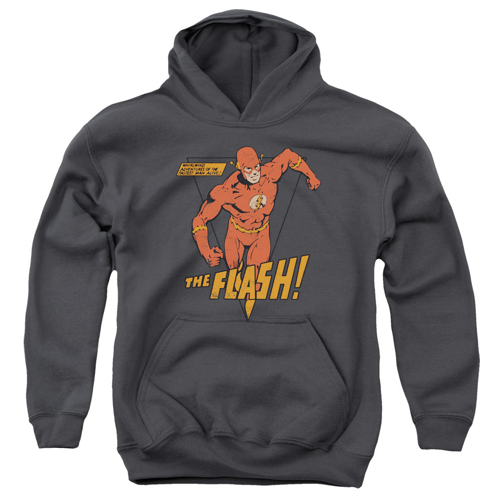 DC Comics Flash Whirlwind Kids Youth Hoodie Charcoal Officially Licensed