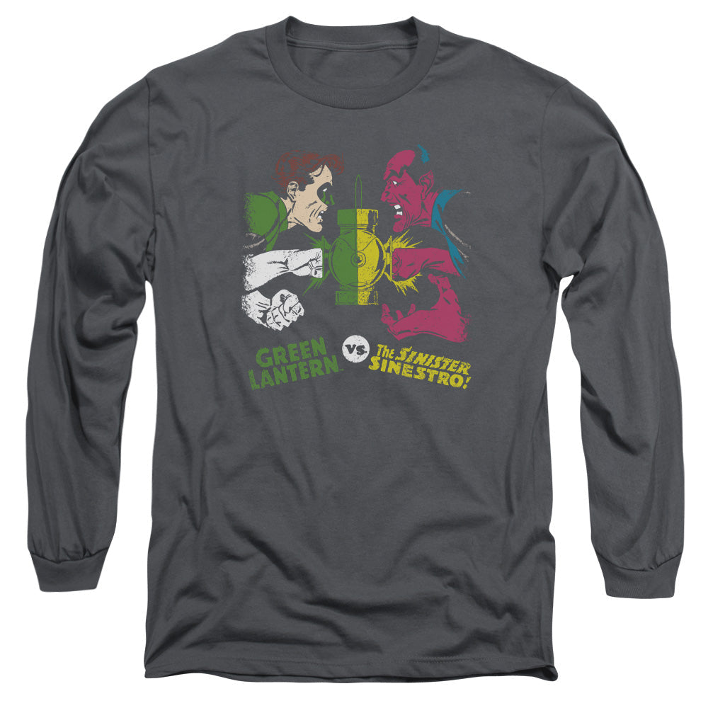 Dc Gl Vs Sinestro Mens Long Sleeve Shirt Charcoal Officially Licensed