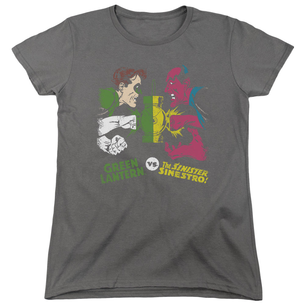 DC Comics Gl Vs Sinestro Womens T Shirt Charcoal Officially Licensed