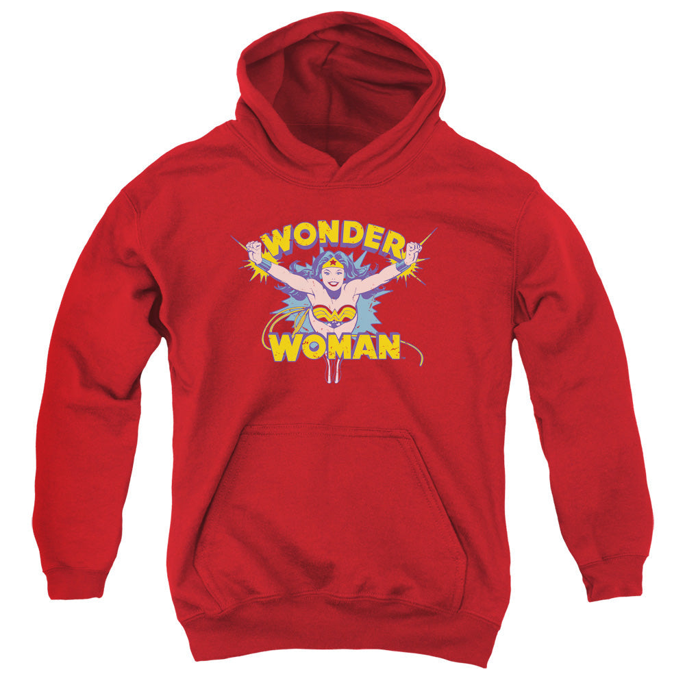 DC Comics Flying Through Kids Youth Hoodie Red Officially Licensed