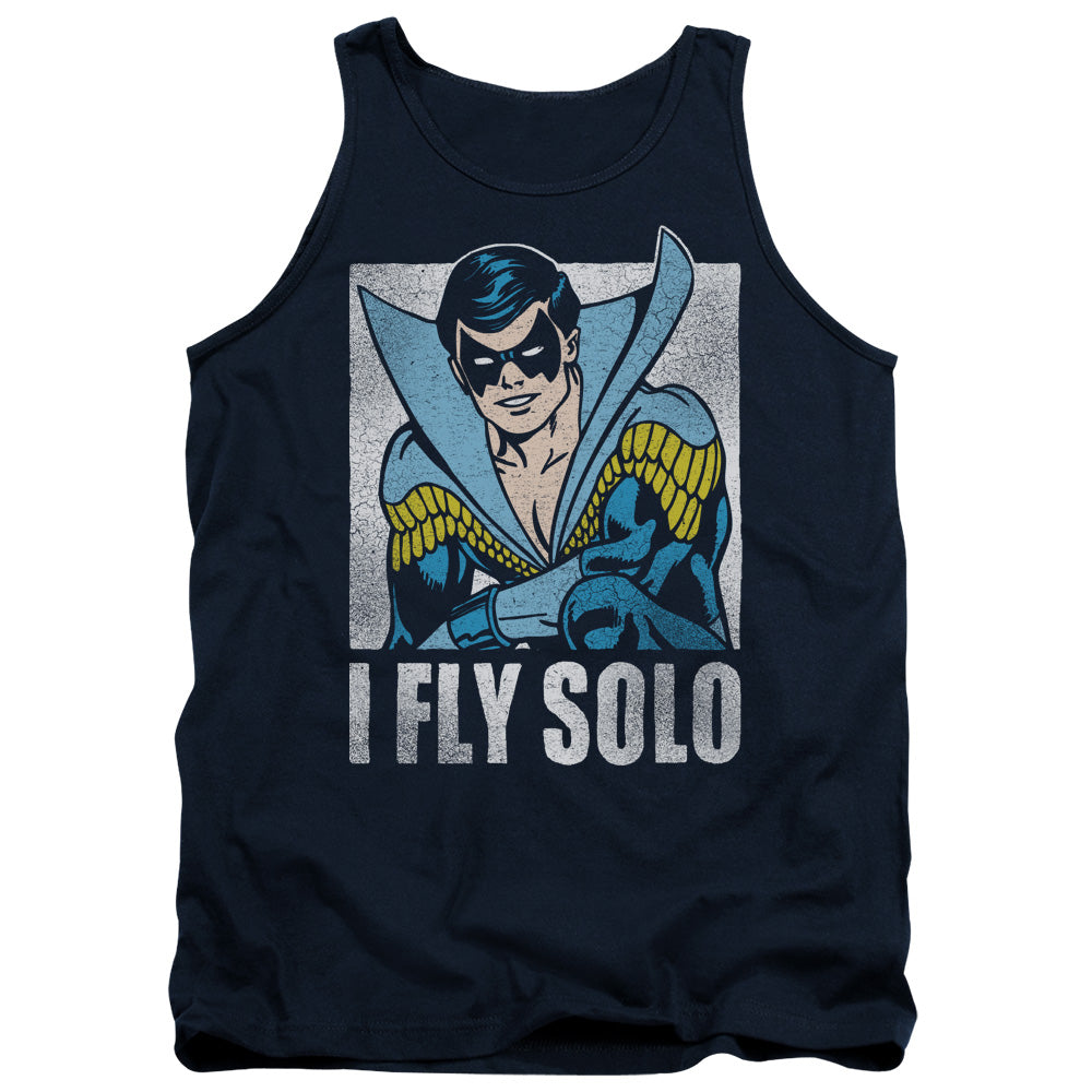 DC Comics Fly Solo Mens Tank Top Shirt Navy Blue Officially Licensed
