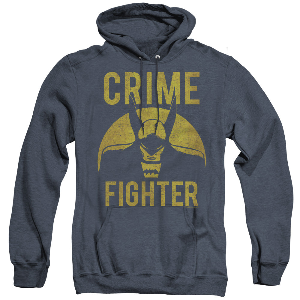 DC Comics Fight Crime Heather Mens Hoodie Navy Blue Officially Licensed