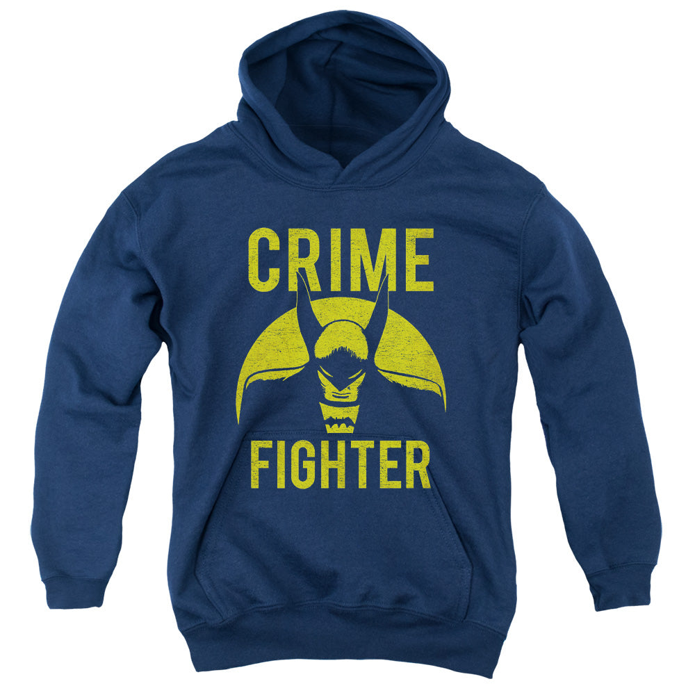 DC Comics Fight Crime Kids Youth Hoodie Navy Blue Officially Licensed