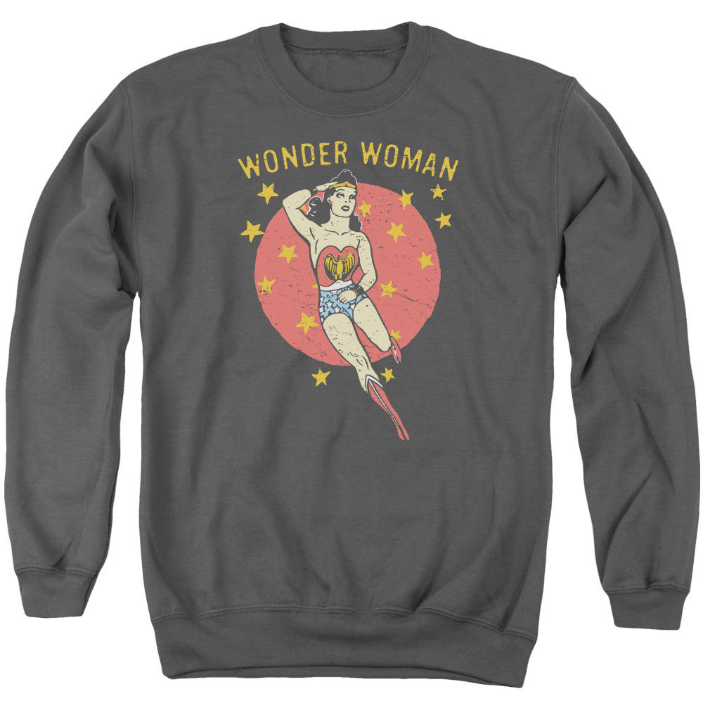 DC Comics Wonder Circle Mens Crewneck Sweatshirt Charcoal Officially Licensed