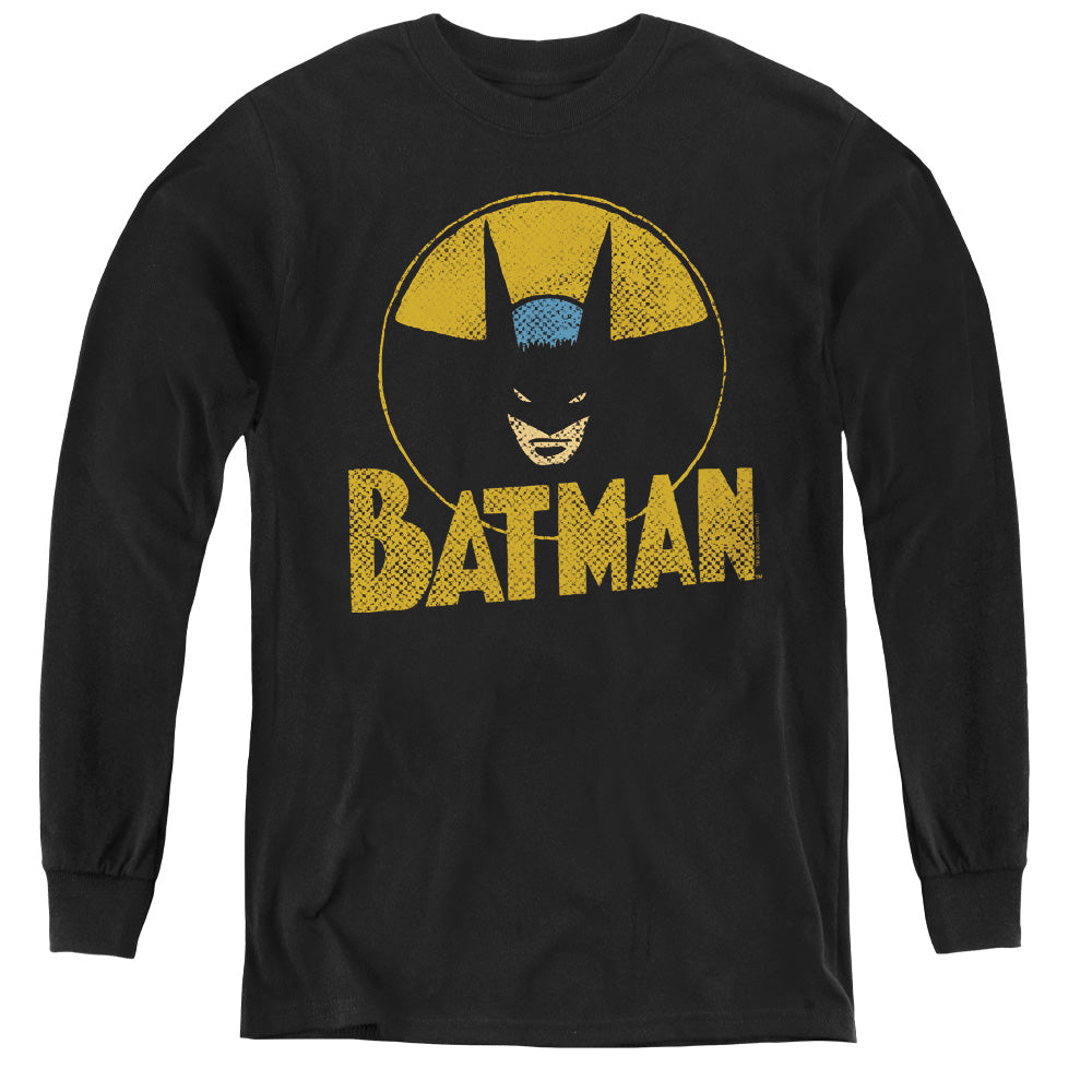 DC Comics Circle Bat Long Sleeve Kids Youth T Shirt Black Officially Licensed