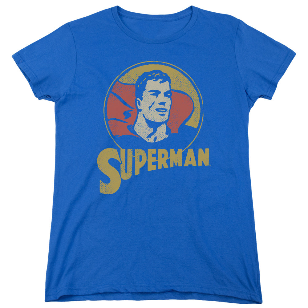 DC Comics Super Circle Womens T Shirt Royal Blue Officially Licensed