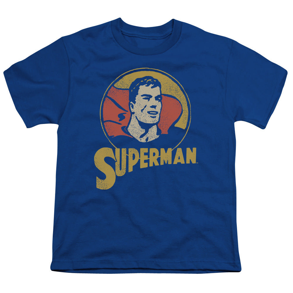 DC Comics Super Circle Kids Youth T Shirt Royal Blue Officially Licensed