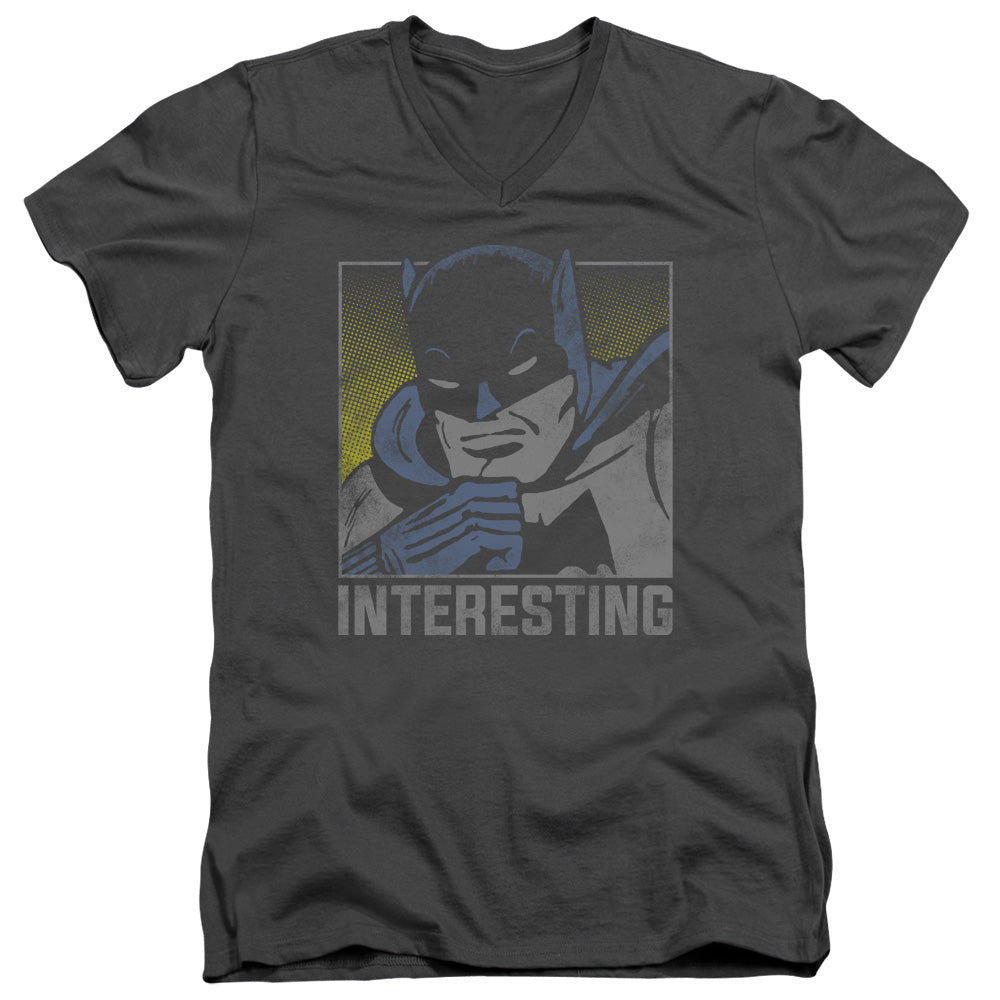 DC Comics Interesting Mens Slim Fit V Neck T Shirt Charcoal Officially Licensed