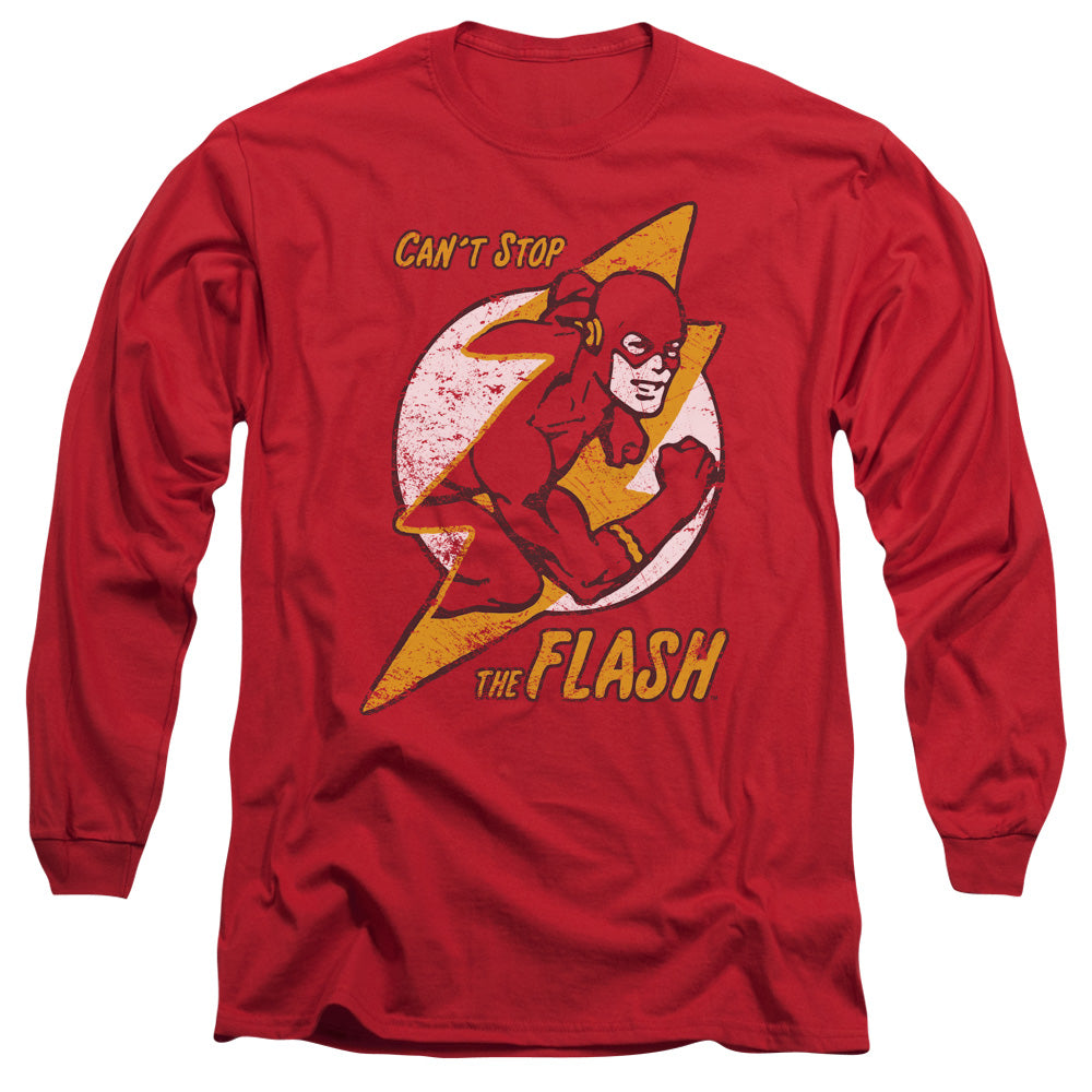 DC Comics Flash Flash Bolt Mens Long Sleeve Shirt Red Officially Licensed