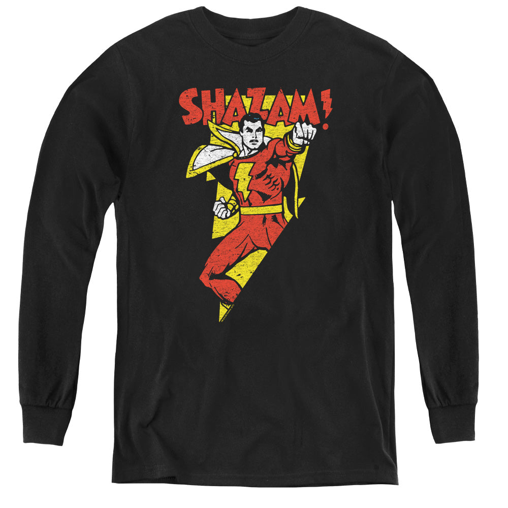 DC Comics in Bolt Long Sleeve Kids Youth T Shirt Black Officially Licensed