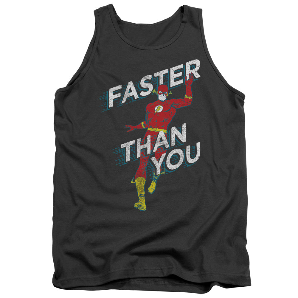 Dc Flash Faster Than You Mens Tank Top Shirt Charcoal Officially Licensed